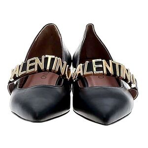 Valentino Black Flats with Decorative Strap